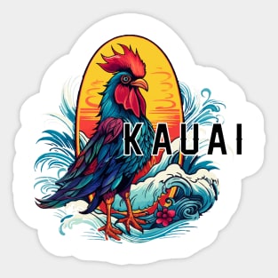 Kauai Hawaii Design, with Black Lettering Sticker